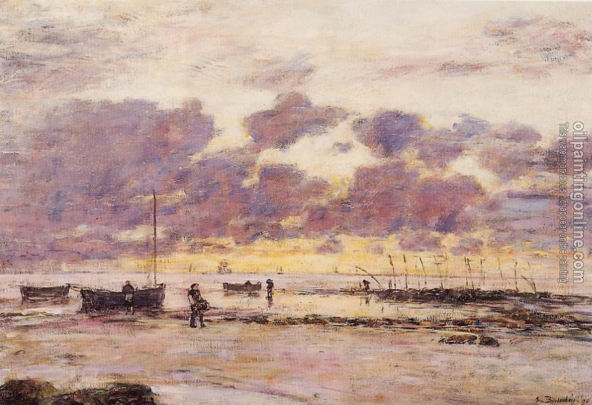 Boudin, Eugene - The Shores of Sainte Adresse at Twilight